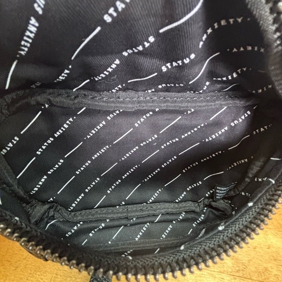 Status Anxiety Best Lies Black Bubble Leather Bum Bag Belt Bag - Picture 10 of 13